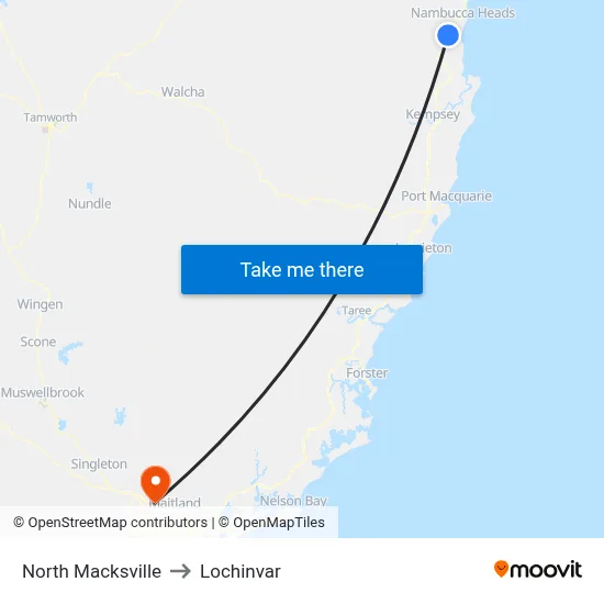 North Macksville to Lochinvar map