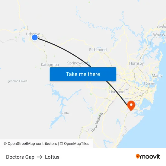 Doctors Gap to Loftus map