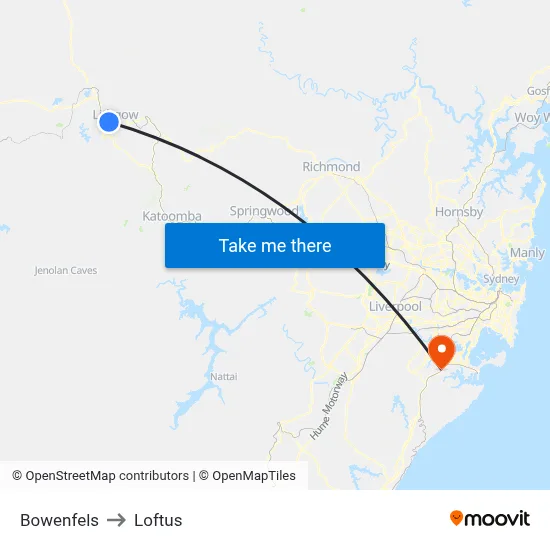Bowenfels to Loftus map