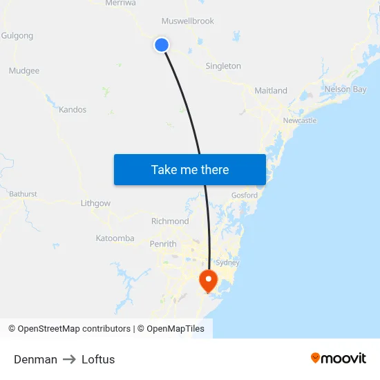 Denman to Loftus map