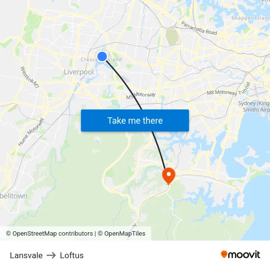 Lansvale to Loftus map