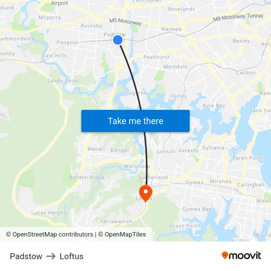 Padstow to Loftus map