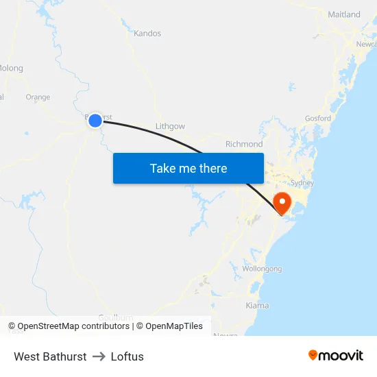 West Bathurst to Loftus map