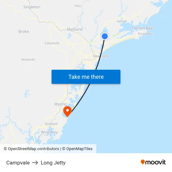 Campvale to Long Jetty map