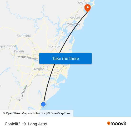 Coalcliff to Long Jetty map