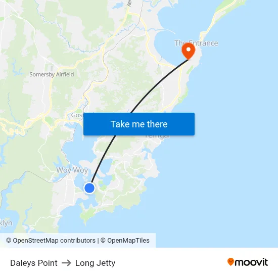 Daleys Point to Long Jetty map