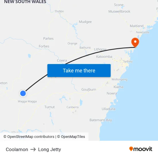 Coolamon to Long Jetty map