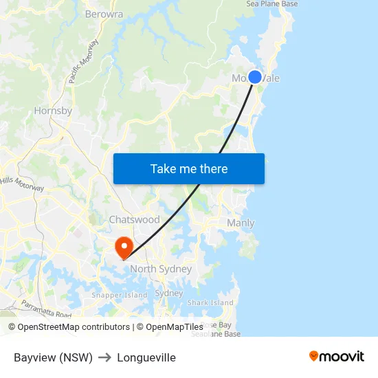 Bayview (NSW) to Longueville map