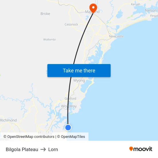 Bilgola Plateau to Lorn map