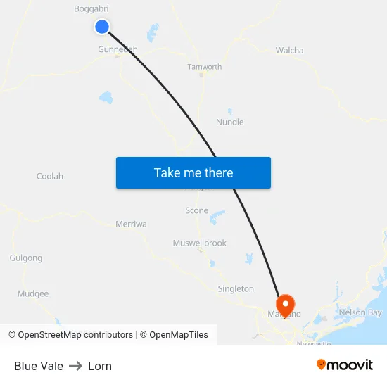 Blue Vale to Lorn map