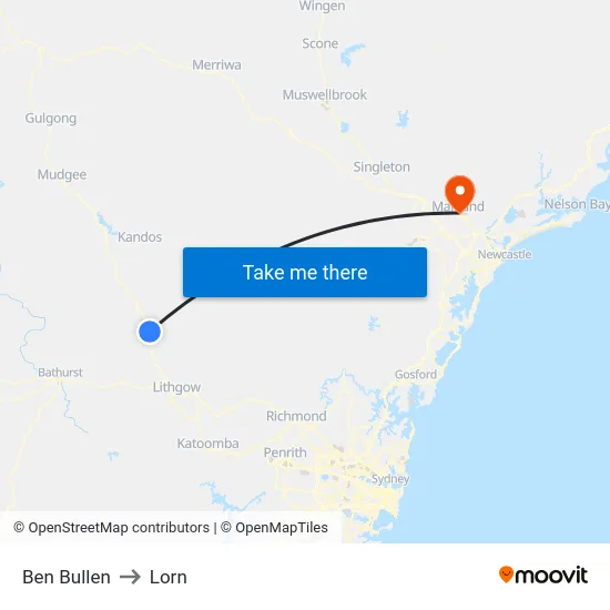 Ben Bullen to Lorn map