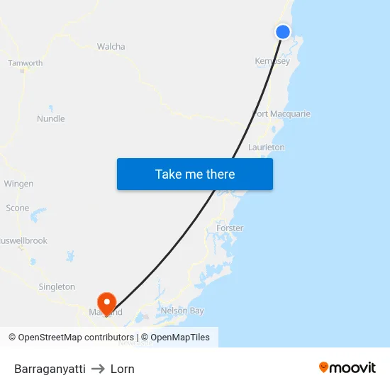 Barraganyatti to Lorn map