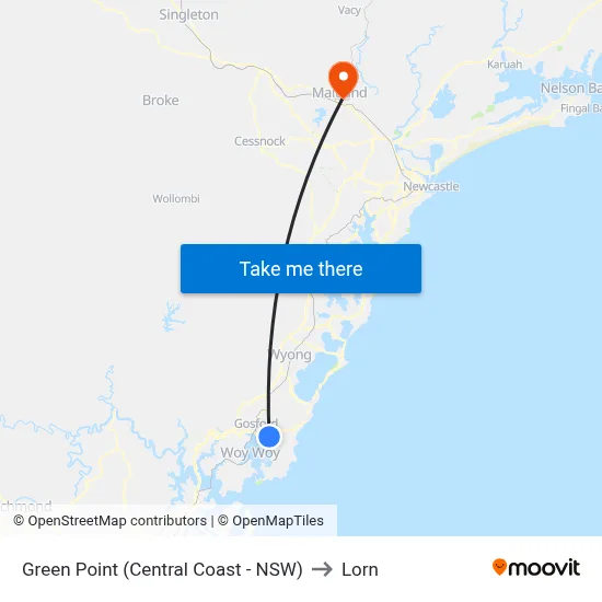 Green Point (Central Coast - NSW) to Lorn map