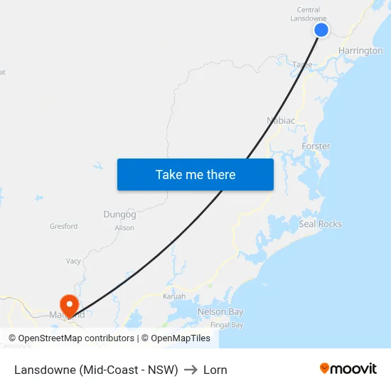 Lansdowne (Mid-Coast - NSW) to Lorn map