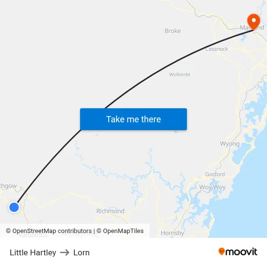 Little Hartley to Lorn map