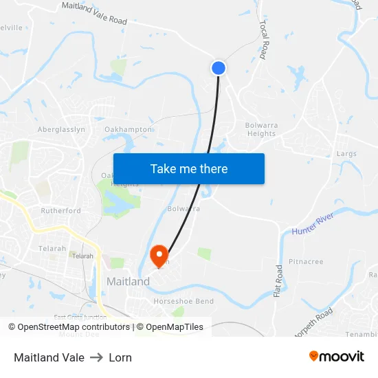Maitland Vale to Lorn map