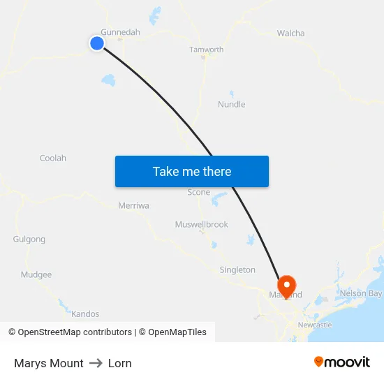 Marys Mount to Lorn map