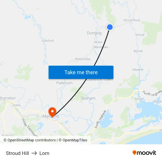 Stroud Hill to Lorn map