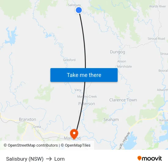 Salisbury (NSW) to Lorn map