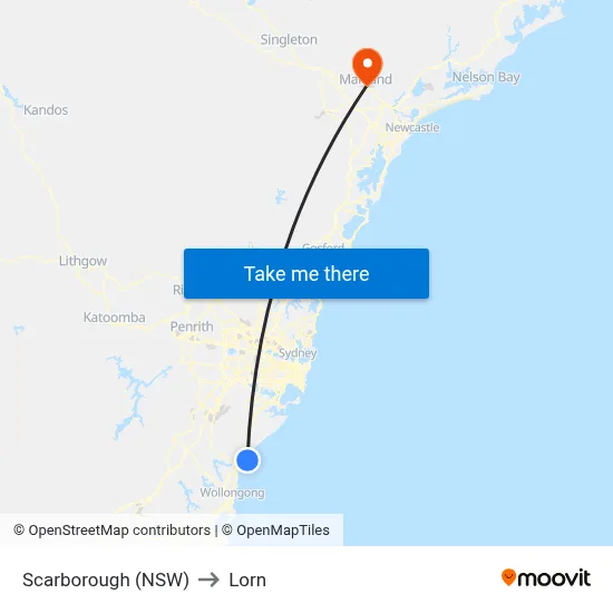 Scarborough (NSW) to Lorn map
