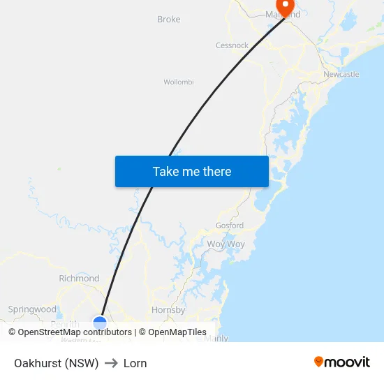 Oakhurst (NSW) to Lorn map