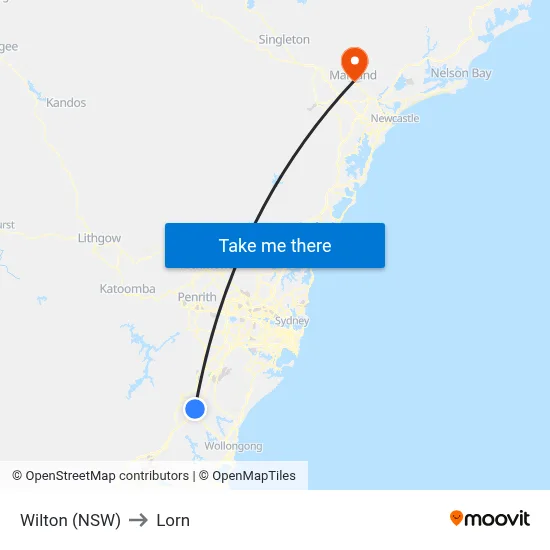 Wilton (NSW) to Lorn map