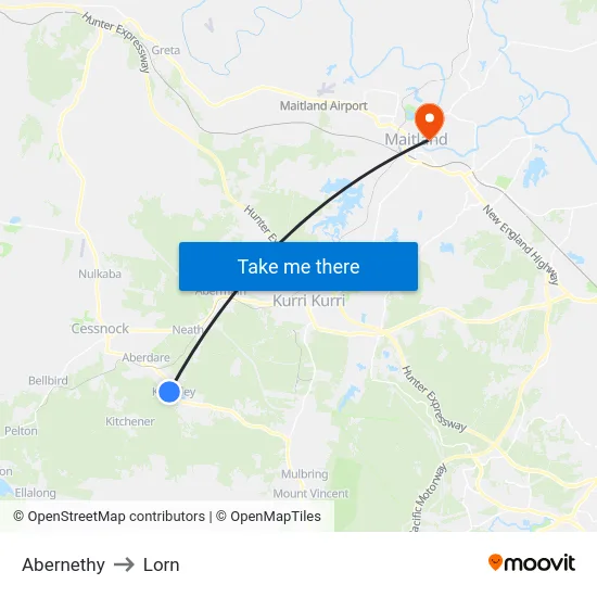Abernethy to Lorn map