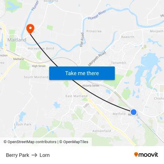 Berry Park to Lorn map