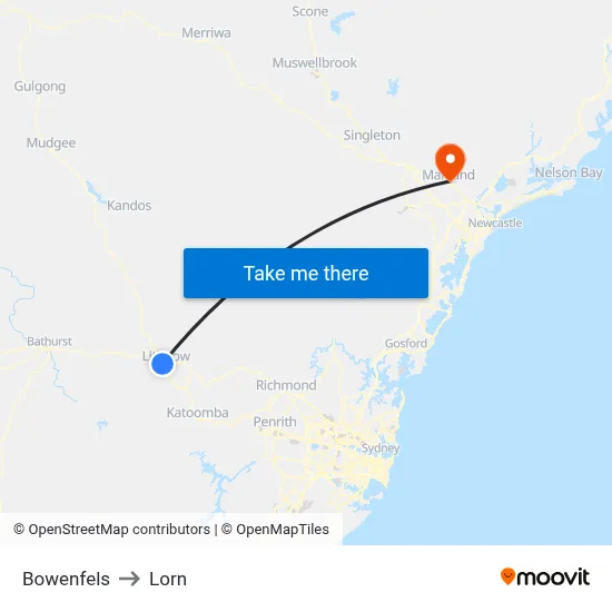 Bowenfels to Lorn map