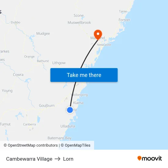 Cambewarra Village to Lorn map