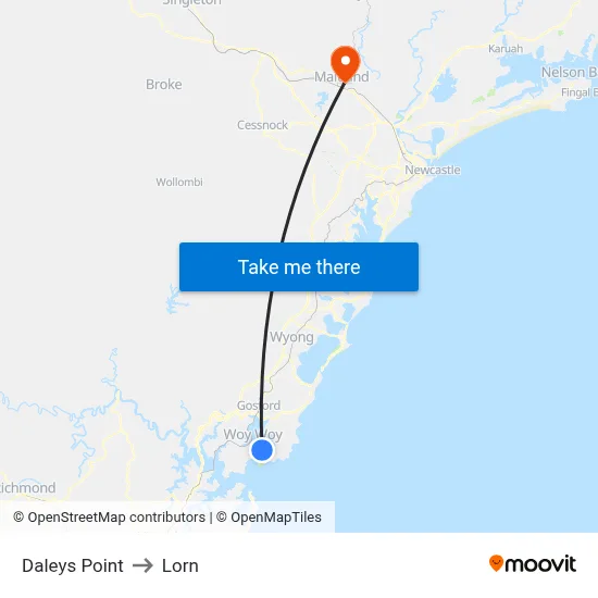 Daleys Point to Lorn map
