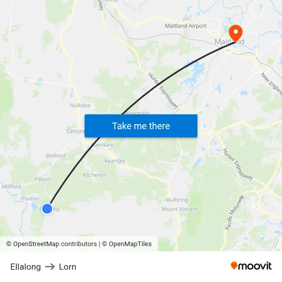 Ellalong to Lorn map