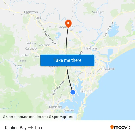 Kilaben Bay to Lorn map