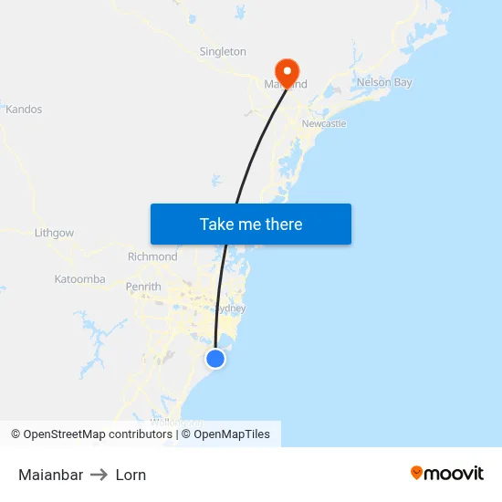 Maianbar to Lorn map