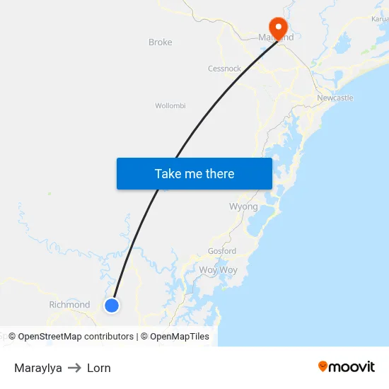 Maraylya to Lorn map