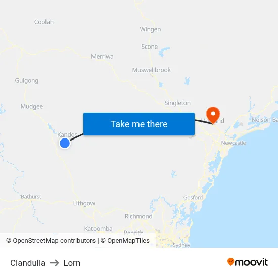 Clandulla to Lorn map