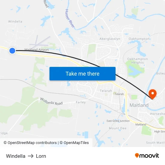 Windella to Lorn map