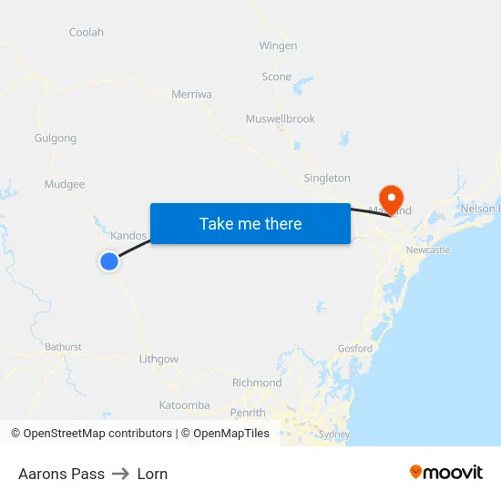 Aarons Pass to Lorn map