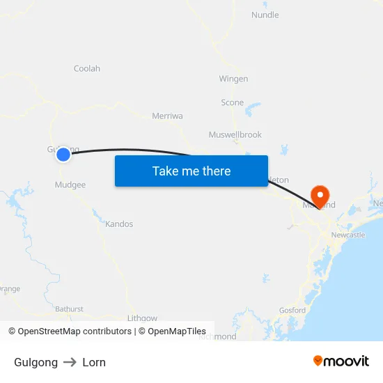 Gulgong to Lorn map