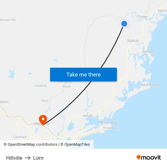 Hillville to Lorn map