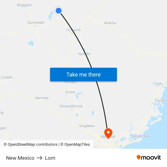 New Mexico to Lorn map