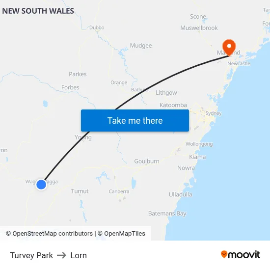 Turvey Park to Lorn map