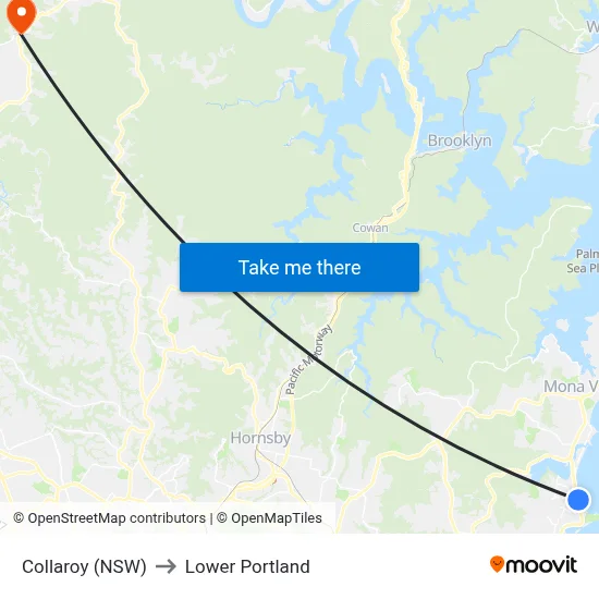 Collaroy (NSW) to Lower Portland map