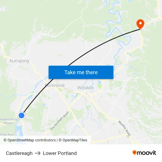 Castlereagh to Lower Portland map