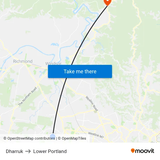 Dharruk to Lower Portland map