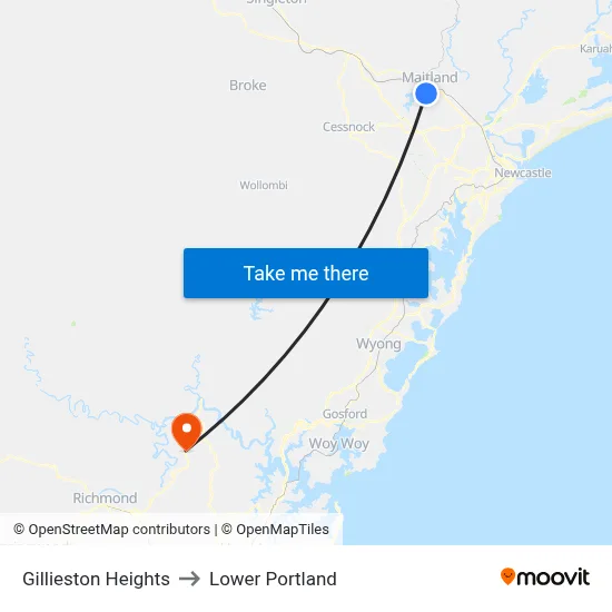 Gillieston Heights to Lower Portland map