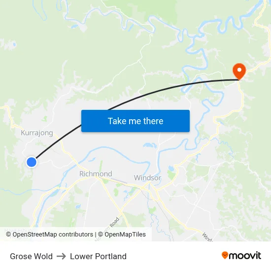 Grose Wold to Lower Portland map