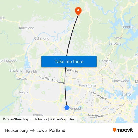 Heckenberg to Lower Portland map