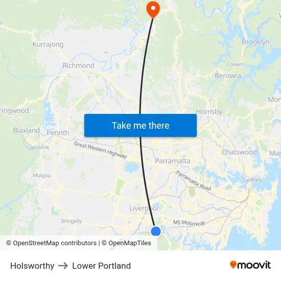 Holsworthy to Lower Portland map