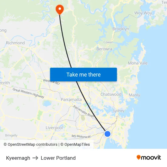 Kyeemagh to Lower Portland map